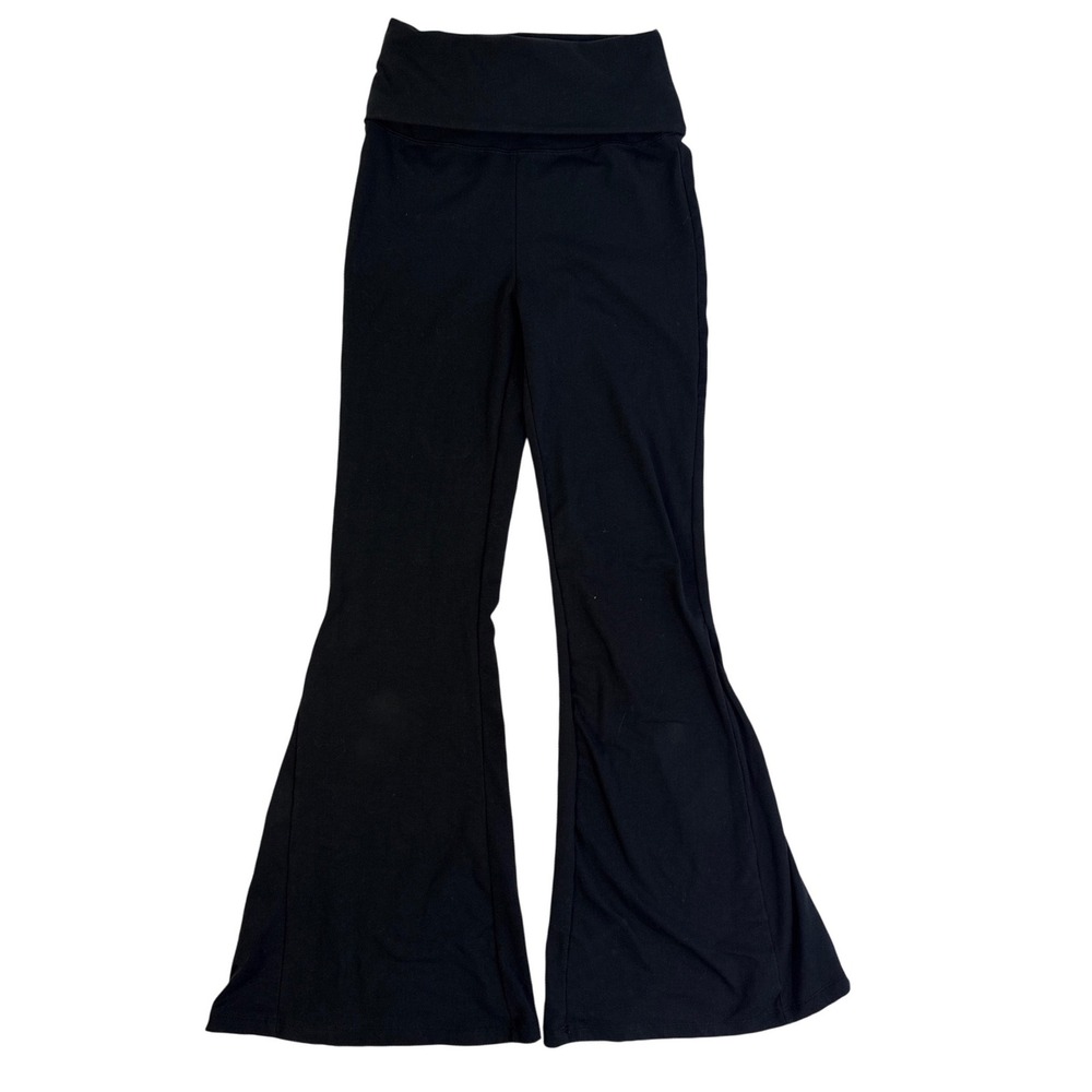 OFFLINE by Aerie OG Foldover Super Flare Leggings Black High Rise Small Short